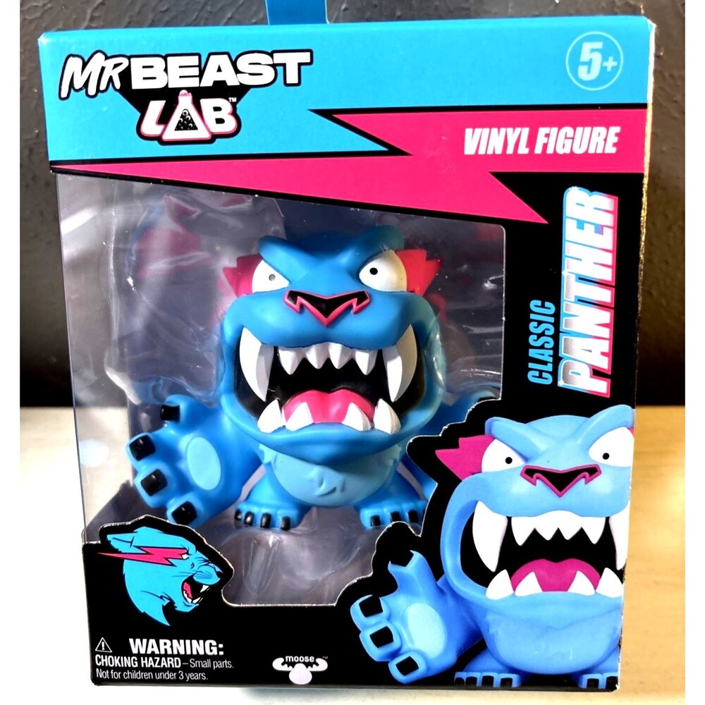 Rare Chase Mr Beast Lab Classic Panther Blue Vinyl Figure Game TikTok USA SEALED